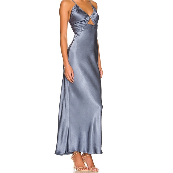 Shona Joy Dresses & Skirts - Shona Joy La Lune Ruched bodice midi dress in blue smoke